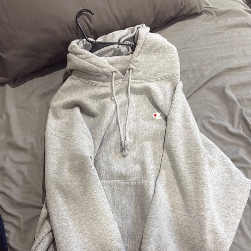 Champion Gray Heather Sweater with Signature Logo